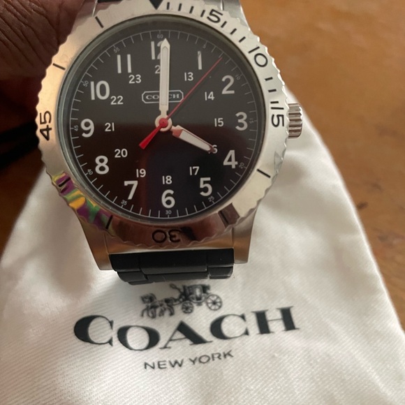 COACH RIVINGTON STAINLESS STEEL RUBBER STRAP WATCH - Picture 2 of 7